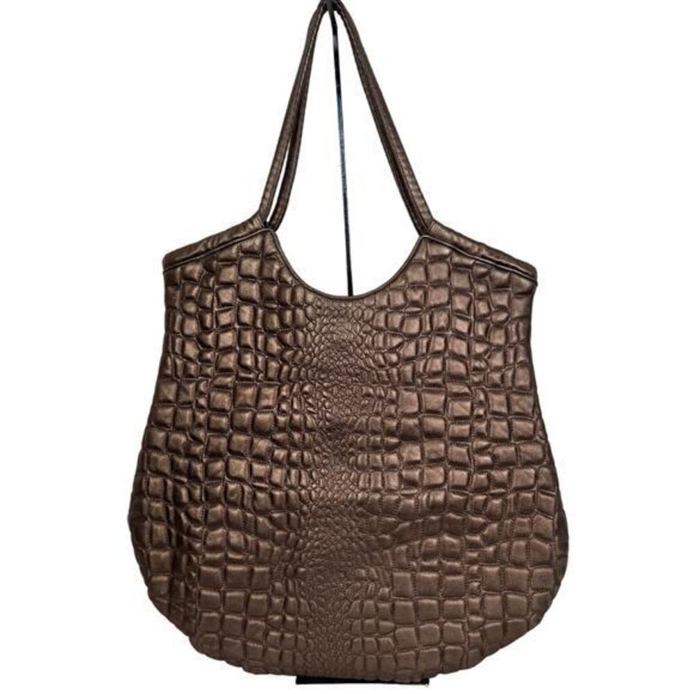 Vintage Y2K Hobo‎ International Quilted Bronze Large Shoulder Bag